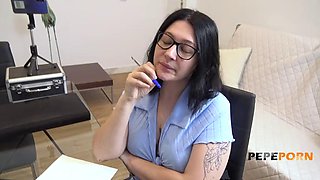 Busty Spanish Babe Merakipacense Seduces an Older Candidate to Porn Performer at His Casting!