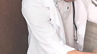 Doctor and Nurse Can't Resist and Have Sex in the Hospital Bathroom During Their Shift