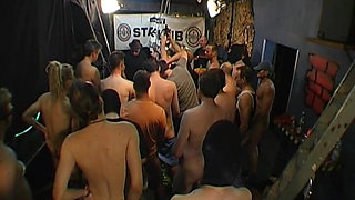 Ggg - Live Gangbang Party - Adina Takes on Multiple Guys and Gets a Messy Facial