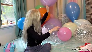 Blowing up over 25 Balloons then Nail Popping them All!