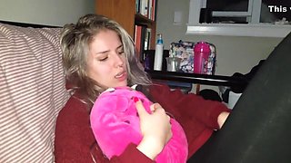 Daddy rubs and plays with teen's cameltoe