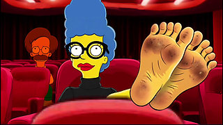 Tarantino Parody. Once Upon Time a... Housewife Mrs Sinpsom Teases with Dirty Feet. Cartoon Foot Fetish