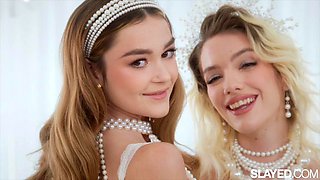 SLAYED Flawless Petite Duo Kenna James And Della Cate Have Intense Lesbian Sex: Porn