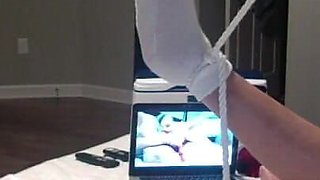 Hot Mature Granny Masturbates While Hubby Watches Strokes His Cock