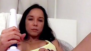 Blonde tight pussy babe solo toy fun in glamour masturbation