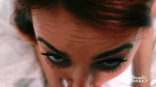 Benefit monkey: mighty fuck with Katy Rose ends with her hooters crammed with sperm