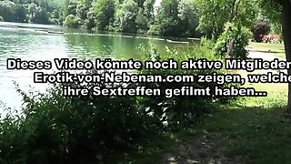 Redhead with glasses pussy doll sex in nature