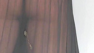Farting in See-through Black Dress