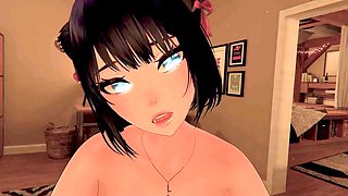 VR chat ASMR roleplay session with hot mommy leads to an ear-tingling orgasm
