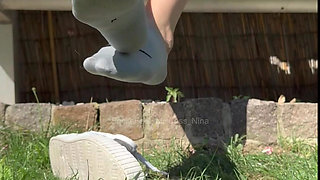 Right where you belong - on the soles of my feet.