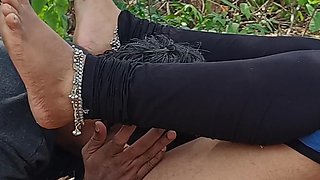 Hospital Nurse Enjoying Outdoor Fucking and Fingering in Her Holiday