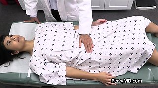 Hispanic takes doctors medication from behind