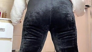 Chubby Girl Can't Stop Farting in Toilet with Belly Ache