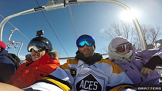 Dp With A Snow Angel With Mick Blue, Damon Dice, Angel Youngs - Brazzers