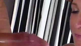 Busty brunette teen Raquel Diamond sucks and fucks cock