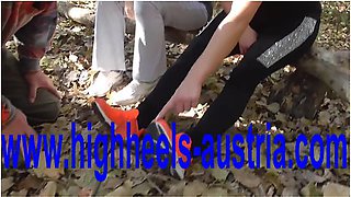 Old Slave Have To Lick Sneakers Of German Proll Doms