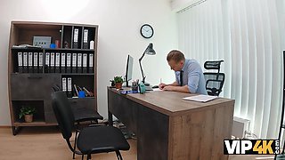 Una Fairy gets punished by loan manager for being a bad girl in VIP4K