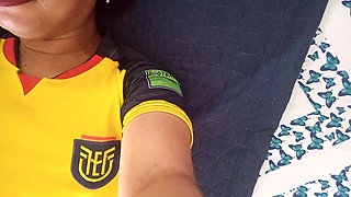 Stepdaughter Before Going Out to Play Soccer She Warms up by Masturbating Her Juicy Pussy and Her Big Tits Until She Runs Orgasm