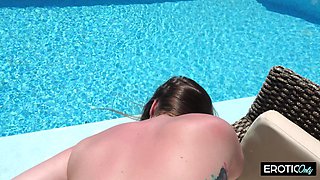 Sweet German Babe Gets Fucked by Stranger at the Pool While on Vacation