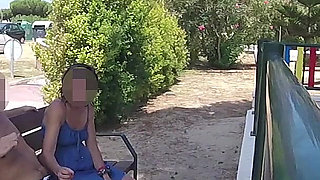 Extreme Dogging! Risky Blowjob with Teacher on Public Bench! - Misscreamy