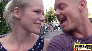 Outdoor public German amateur gets fucked by sex date