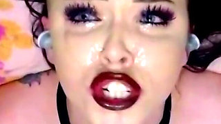 Slut step-daughter wants step-dad to fuck her face and pussy!