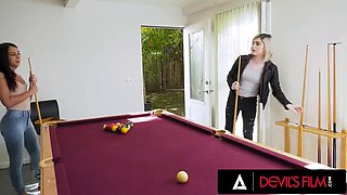 DEVILS FILM - Ella Hollywood And Khloe Kay Seduce A Man For Trans Threesome Anal Frenzy FULL SCENE