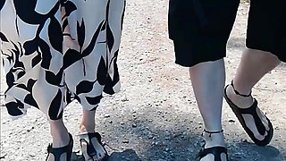 Walk with Nylonjunge in Birkenstocks