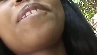 Ebony skin sweet Damone sucks and fucks cock for hot cum