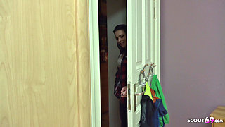 German step-sister Marie caught step-bro masturbating