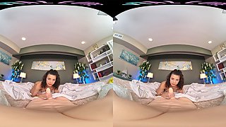 Petite Brunette Teases with Wild VR Passion