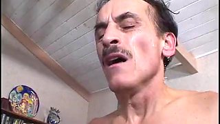 Older man with huge cock loves to fuck young curvy babysitter