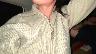 She Let Me Cum in Her Mouth, Sloppy Blowjob in Car on Public Parking, with Deepthoart