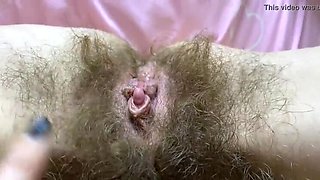 Hairy Pussy Compilation - Closeup of Big Clit & Bushy Amateur Cutieblonde