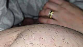 Step son after surgery get a handjob from step mom nice hand