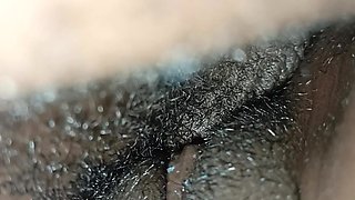 Big Boobs and Sweet Ebony Black Hairy Pussy Stepsister Share Bed with Stepbrother & Gets Hard Fucked at Night