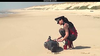 Clingfilm Fun On The Beach