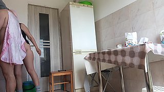 Amateur Couple Having Fun in the Kitchen