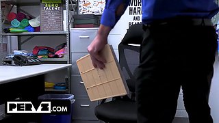 The doll she stole helped her blow the security guard's Big Cock