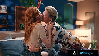 Hot Redhead Scarlet Skies Gets Tied Up & Rough Facefucked by Femdom Dee Williams