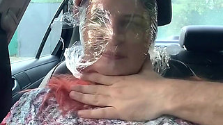 Plastic Wrap Breathplay in Car Outdoor