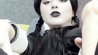 JOI: Wednesday Addams Rewards You with Shoejob and Blowjob