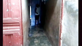 African soldier on a mission in India fucks an Indian girl in a corner
