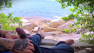 Handjob Surprise Ejaculation on the Beach