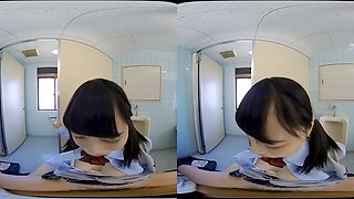 In the Toilet or the Stairs? - Fucking a Japanese Schoolgirl POV