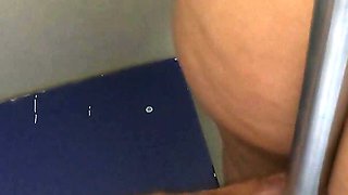 My Horny Wife Wearing a Swimsuit on the Train After the Beach and That Happened Dick Flashing Cum