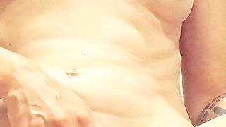 Morning Masturbation, handjob Squirted the Entire Toilet While Stepdad Is in the Kitchen