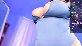 Chubby Brunette Big Boobs Dildo Masturbation