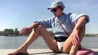 Hot MILF Lolacam Flashes Panties in Spring - Outdoor Exhibitionist Fun