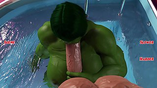 She Hulk Loves Getting Her Asshole Stretched by Monster Cock